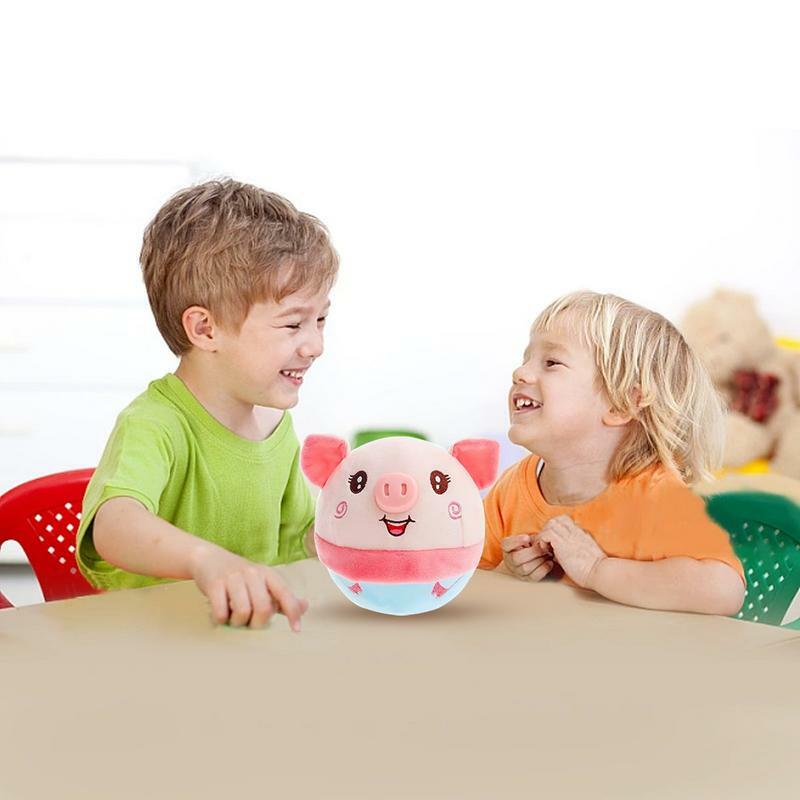 Talking Plush Toy Pig Shape Moving Kid Toy USB Charging Bouncing Jump Ball Toy Talking Repeat Singing Plush  Electric Doll Toys
