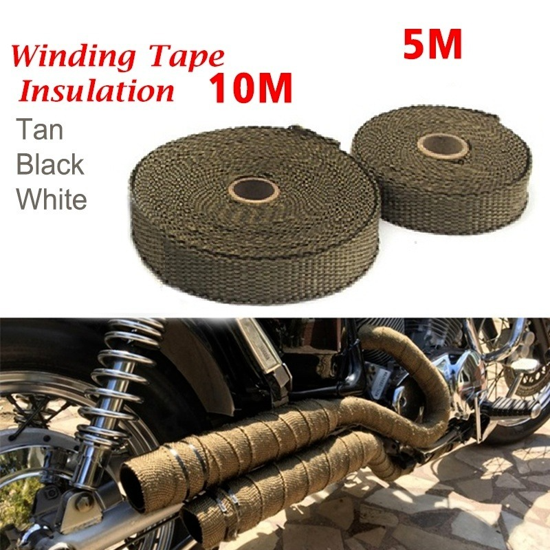 Rotolo di avvolgimento di scarico per moto da 500CM scudo termico in fibra di vetro tubo di scarico Heat Wrap Tape protezione termica accessori per auto