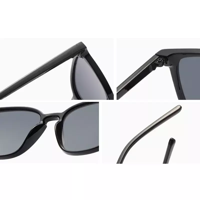Очки солнцезащитные женские квадратные в стиле ретро, модные брендовые дизайнерские солнечные очки с защитой от ультрафиолета, в винтажном стиле «кошачий глаз», для вождения, черные, 2024