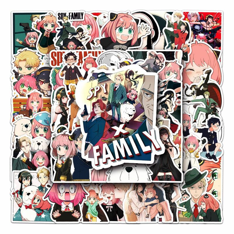 50Pcs Anime spyscine family Series Graffiti Stickers adatto per caschi per Laptop decorazione Desktop adesivi fai da te giocattoli all'ingrosso