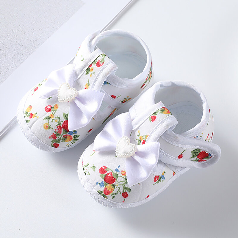 2022 Baby Girls Soft Toddler Shoes Infant Toddler Walkers Shoes Bow Decoration Casual Princess Shoes Sandals Flat Walkers Shoes