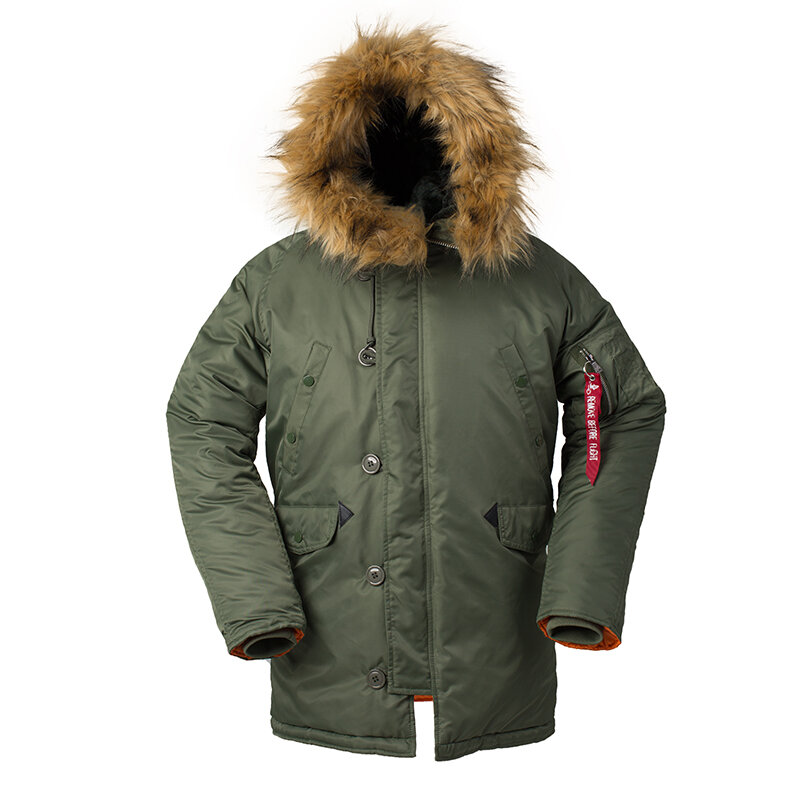 معطف طويل للرجال N3B مفجر تكتيكي ، غطاء جلدي عسكري سميك ، زي عسكري كوري دافئ ، شتاء ، أو
