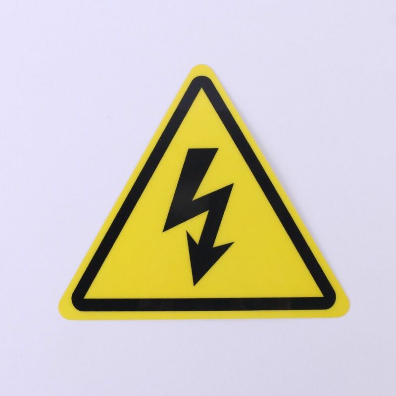 สติกเกอร์เตือนพีวีซี5ชิ้นป้ายกาวอันตรายด้วยไฟฟ้าช็อต3.6/5/8/10/15ซม. สีเหลืองสติกเกอร์กล่องไฟอันตราย