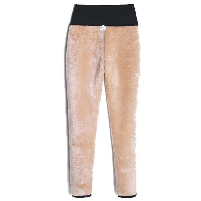 Inverno engrossar leggings quentes para mulheres de cintura alta lã de cordeiro calças lápis magro preto oversized 5xl plus veludo estiramento leggins
