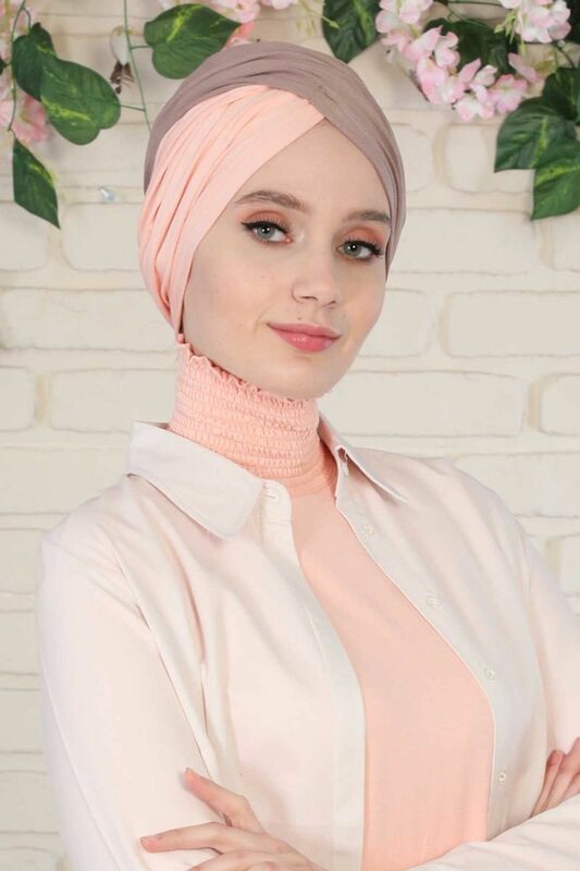 Dwukolorowa norka z kości hidżabu