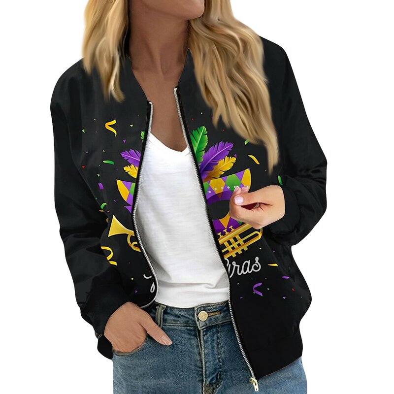 女性用長袖ジャケット,ジッパー付きジャケット,カジュアルウェア,軽量,上質