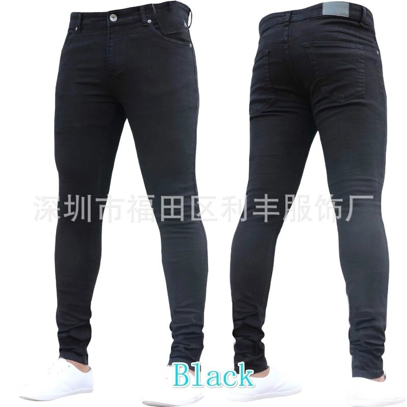Jeans da uomo Boyfriend Pencil Pants Solid Summer Skinny Jean Hip Hop Goth abbigliamento stile Punk pantaloni in Denim Streetwear 2024
