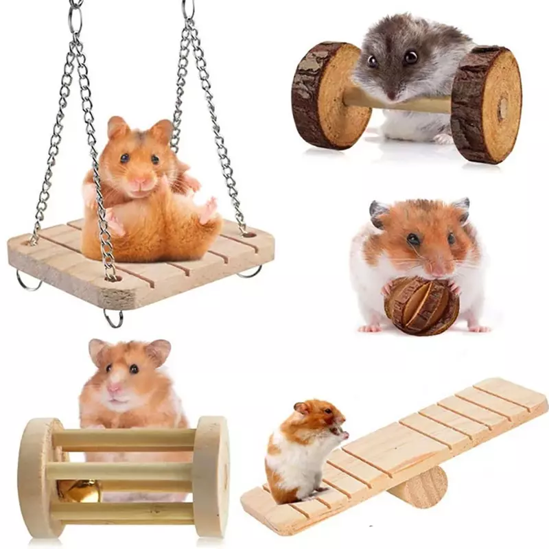 Милые натуральные деревянные игрушки кролики сосновые гантели деревянная игрушка "шар" роликовые игрушки-Жвачки для морских свинок крысы маленькие домашние моляры