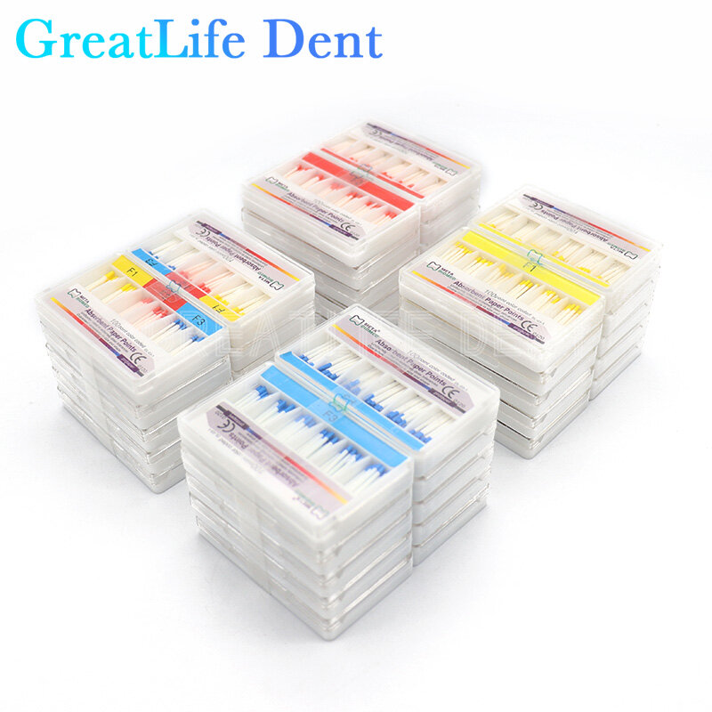 Pontos de papel absorvente Gu-tta, fornecedor de materiais odontológicos, Gu-tta, F1 F2 F3 F4 F5, 10Box