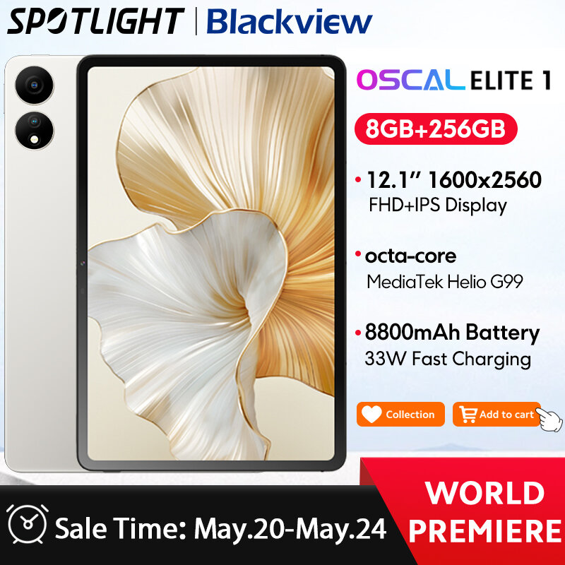 Blackview-Tableta Oscal ELITE 1, dispositivo con pantalla de 12,1 pulgadas, 8GB, 256GB, Helio G99 MTK, batería de 8800mAh, carga rápida de 33W, estreno mundial