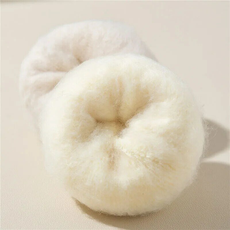 Calze da donna in lana 1 paio autunno inverno caldo neve Markron colore spesso peluche peloso morbido calze post-partum calze da notte da pavimento