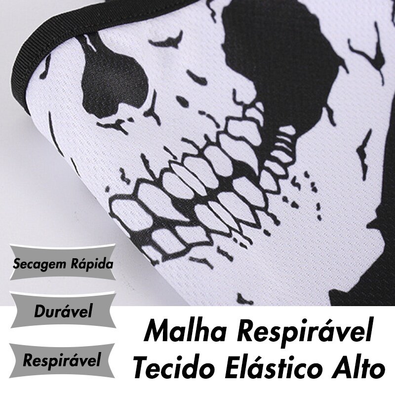 Musion masker wajah penuh hitam motif hantu, Balaclava dengan motif tengkorak untuk pesta Cosplay sepeda motor sepeda mendaki luar ruangan