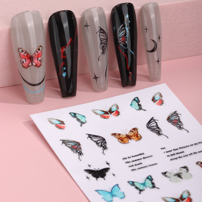 Neues Design Schmetterling Muster Nagel Aufkleber Aufkleber Nagel kunst für Maniküre Mädchen Damen Frauen DIY Schönheit Nagel dekoration