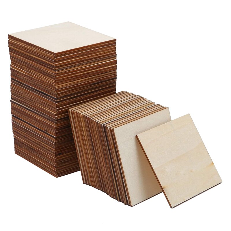 قطع خشبية مربعة فارغة غير مكتملة ، رسم ، كتابة ، فنون ذاتية الصنع ، مشروع حرف يدوية ، 3 × 3 بوصة ، 80 ، شحن بالإسقاط