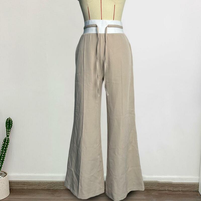 ชุดทำงานชุดครอป2ชิ้นแนวชิคสำหรับผู้หญิงชุดครอปท็อปกางเกงแขนพองคอกลมขากว้าง celana Panjang Kolor OL สำหรับสไตล์