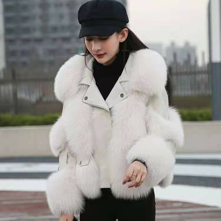Chaqueta de piel de zorro para mujer, abrigo informal de piel extranjera, abrigo suelto de piel de imitación de alta calidad, invierno, nuevo