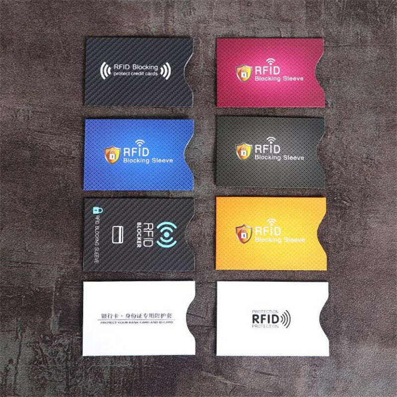เคสป้องกันการโจรกรรมแฟชั่น5ชิ้นสำหรับเครื่องบัตรธนบัตรป้องกันบัตรเครดิต RFID กระเป๋าใส่บัตรปิดกั้นซองใส่บัตร