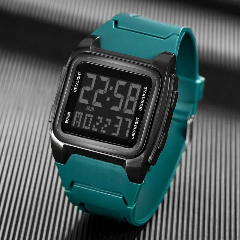 POSHI Original Sport Watch Mens Watches Luxury Stopwatch Luminous Alarm Clock Calendar Week Digital Wristwatch for Man 2023