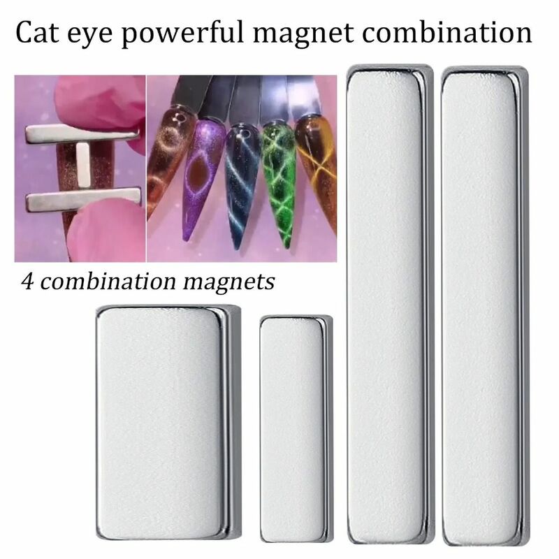 Vara magnética multifuncional para manicure, olho de gato, combinação poderosa do ímã, decoração da arte das unhas, efeito diferente feito, 4pcs