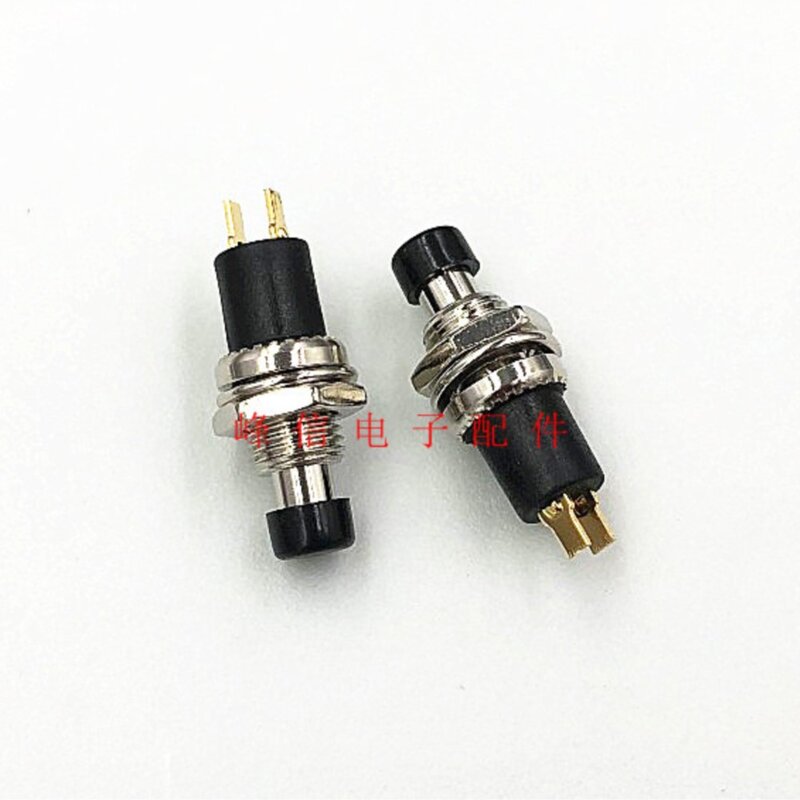 2Pcs Taiwan Jog Small Button Switch Horn Normally Open 2-foot Round Reset Switch Lock-free Self-bounce Button Switch