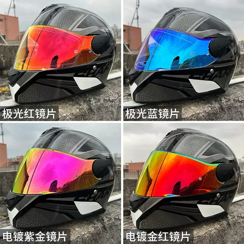 Helm motor bahan karbon, pelindung kepala untuk berkendara sepeda motor hiu
