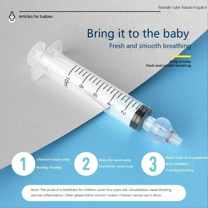 Ago tubo bambino aspiratore nasale siringa bambino naso pulitore rinite rondella nasale irrigatore bambino naso lavaggio per bambini 2 pezzi