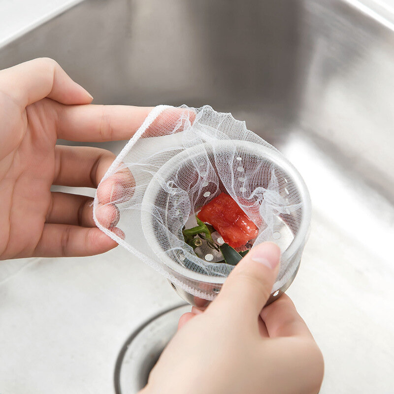 100/30PCS Disposable Sink Filter Mesh Bag Strainer Waste Filter Drainage Hole Garbage Bag Kitchen Bathroom Clean Supplies