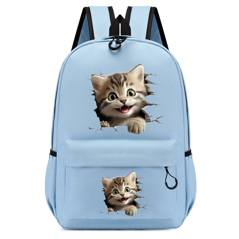Children Bagpack Cute Cat Print Girl Backpack Kindergarten Schoolbag Kids Cartoon Anime Girl Bookbag Travel Students School Bags
