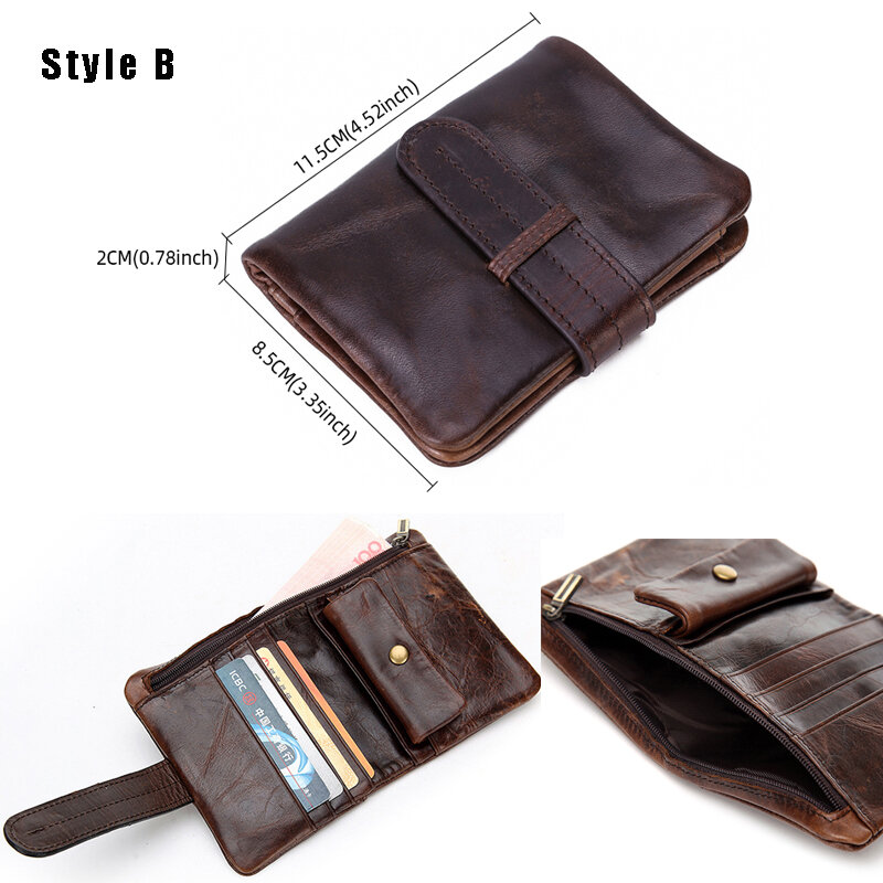 Retro หนังเงินคลิปกระเป๋าสตางค์ Slim เงินมัลติฟังก์ชั่กระเป๋าสตางค์ออกแบบใหม่บุรุษกระเป๋าคลิปเงิน
