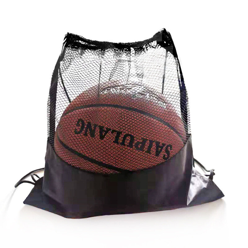 Карманная Сумка-сетка для баскетбола, футбола, спортивный рюкзак на шнурке для фитнеса, портативная Легкая спортивная сумка большой вместимости для активного отдыха
