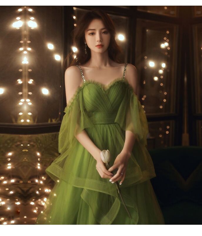 Wald Stil Abendkleid neue Super Fairy Style Geburtstags feier leichte Luxus Slim Fit Kleid für den Sommer täglich tragen
