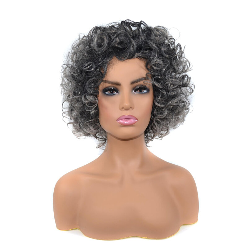 Short Curly Wigs For Black Women Afro Kinky Curly Wig Synthetic Fluffy Soft Blonde Wig Heat Resistant