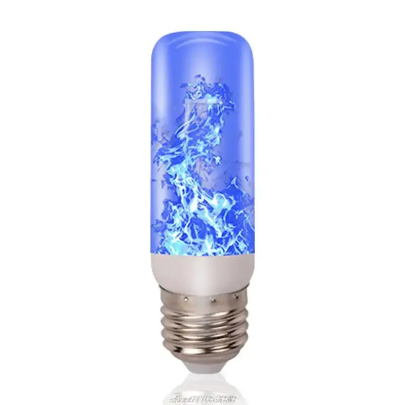 Bombilla LED de llama parpadeante E27 RGB, efecto de combustión, luces de ambiente para dormitorio, decoración de fiesta de Navidad, lámpara de llama de simulación