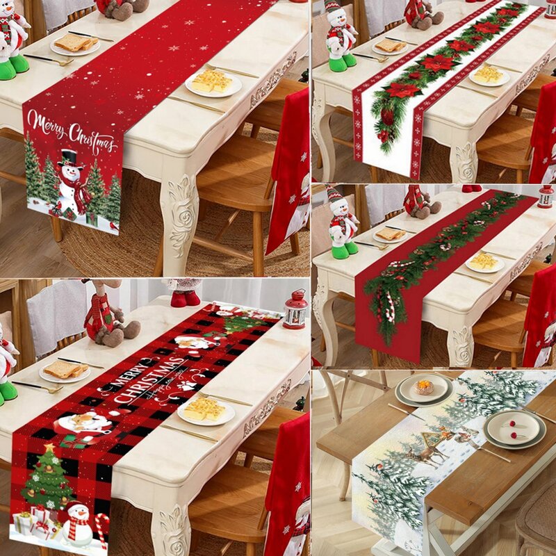 Weihnachten Tisch läufer Frohe Weihnachten Dekoration für Zuhause Weihnachten Party Dekor Navidad Notal Noel Ornament Frohes Neues Jahr