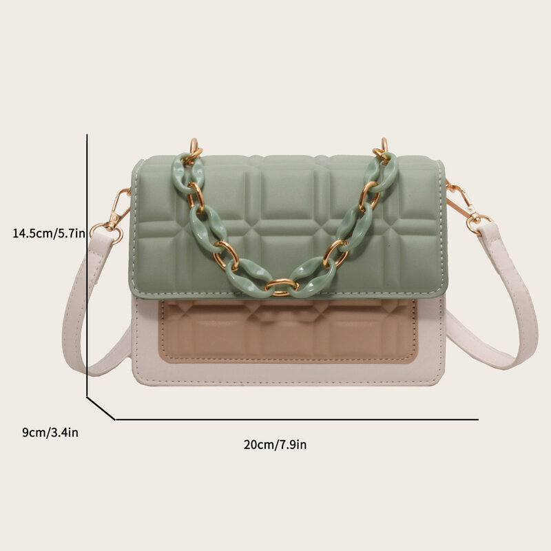 Милая женская сумка с клапаном, миниатюрная сумка через плечо из искусственной кожи, роскошная дизайнерская сумочка с цепочками, квадратный мессенджер, Y2K, ранец на ремне