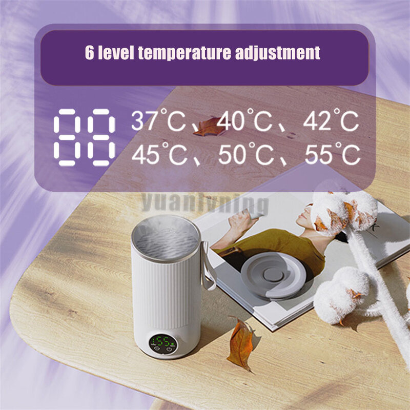 Calentador inalámbrico de biberón para recién nacido, biberón con calefacción ajustable, accesorios portátiles para bebés