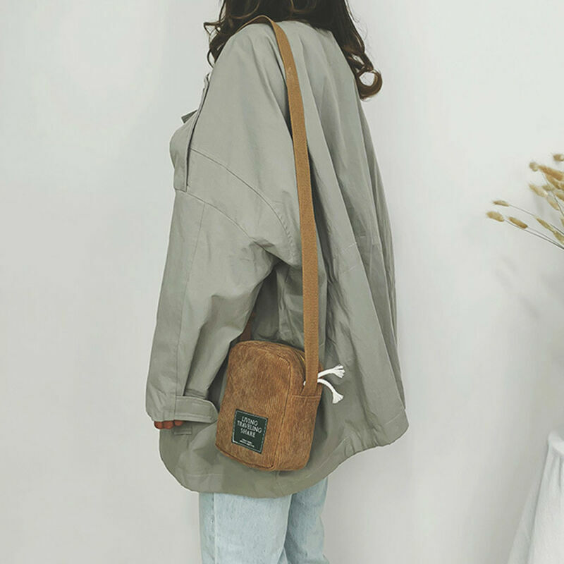 Fashion Women's Casual Bags Vintage Corduroy Handbag Small Mini Messenger Shoulder Bag Purse Travel Streetwear Portable Summer