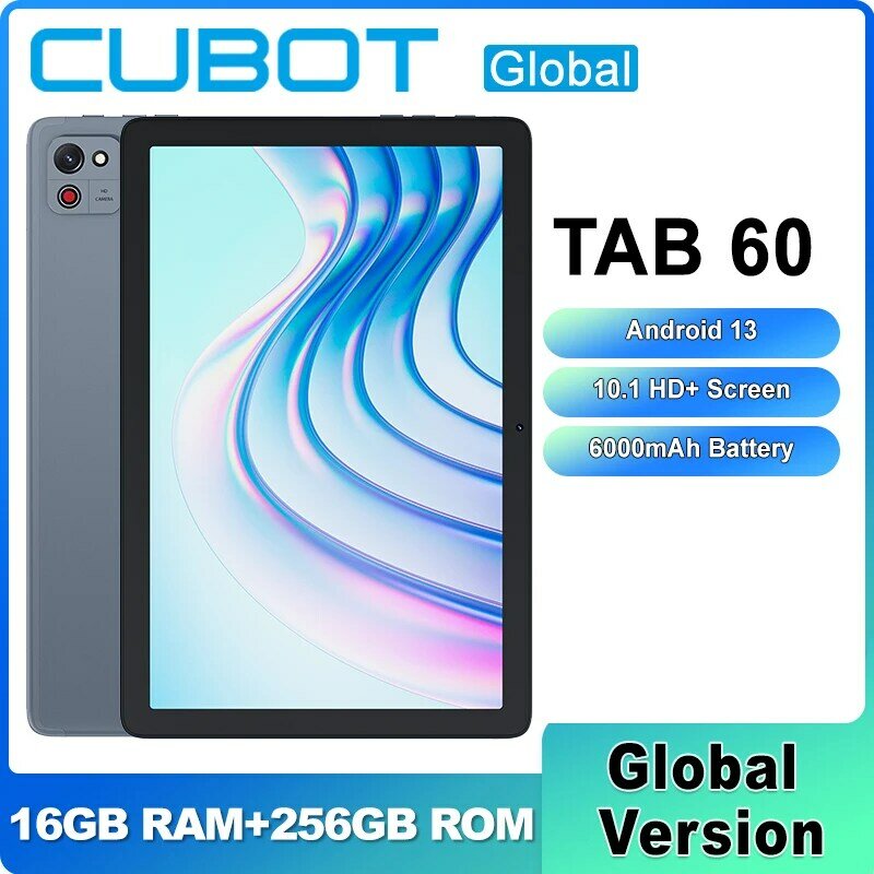 Cubot-Tablette TAB 60, écran HD + de 10.1 pouces, Android 13 Octa-Core, 8 Go de RAM(4 Go + 4 Go) + 128 Go, batterie Dean 6000mAh, caméra arrière 13MP OTG