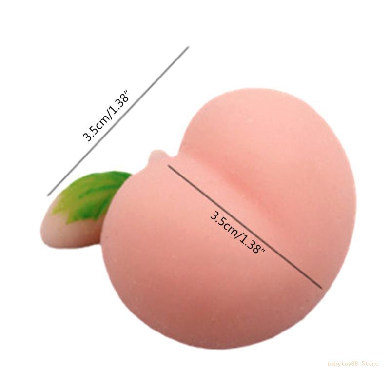 Y4UD كرة ضغط حسية صغيرة على شكل خوخ/مؤخرة هدية مبتكرة للأطفال الصغار من أجل التركيز C
