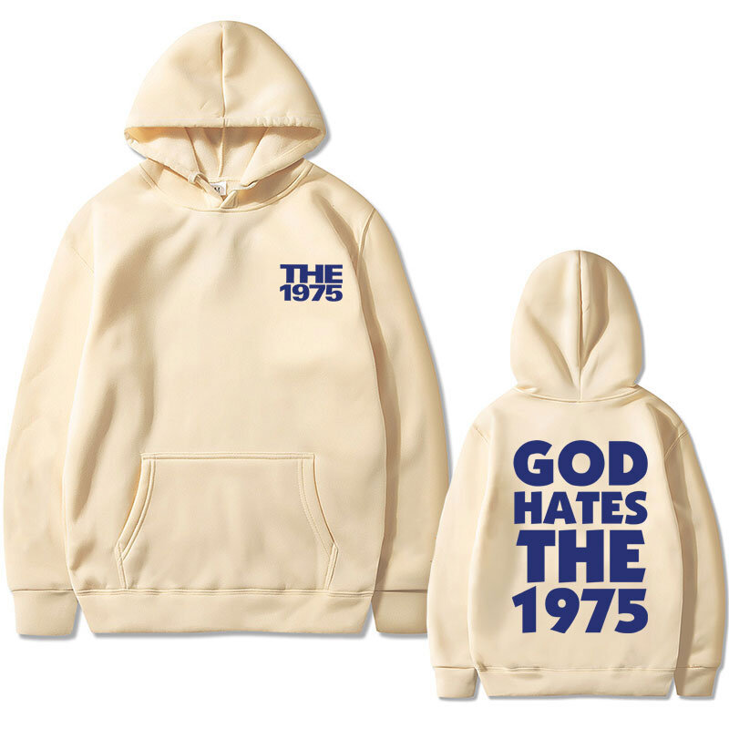 God Hates The 1975-Sudadera con capucha para hombre, suéter informal de gran tamaño con estampado de banda de Rock alternativa Indie británica, estilo gótico Vintage
