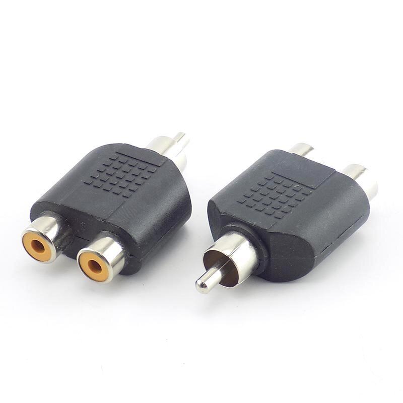 5x RCA pria ke 2 RCA wanita adaptor AV kabel Audio Plug IN-LINE konektor konverter untuk CCTV kamera keamanan L19