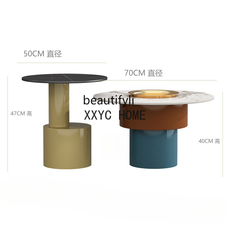 Stolik kawowy mały apartament nordycki kreatywny salon domowy stolik nowoczesny minimalistyczny stolik do herbaty kombinowany styl kremowy