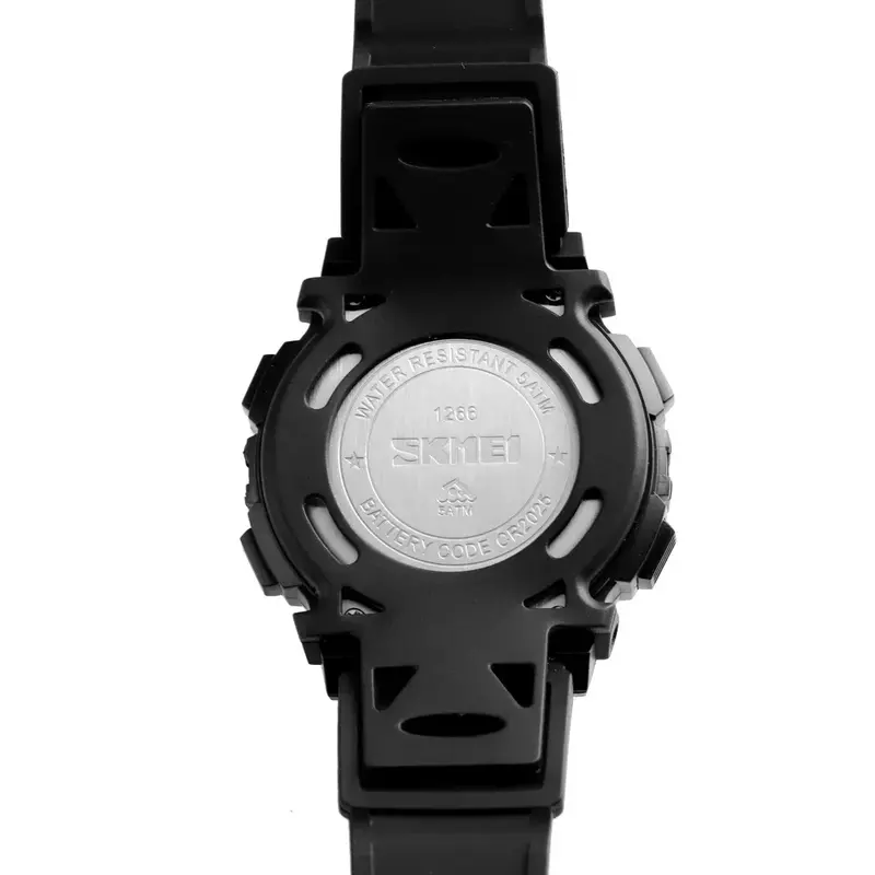 SKMEI นาฬิกาดิจิตอลจับเวลา1266สำหรับเด็ก, นาฬิกา LED สำหรับเด็กผู้ชายและเด็กผู้หญิง5Bar นาฬิกาปลุก1258 1689 1999