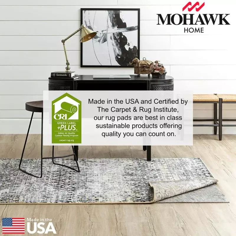 Mohawk Home 10' x 14' non slip rug pad gripper 1/4 thick dual surface felt rubber gripper-safe for all floors