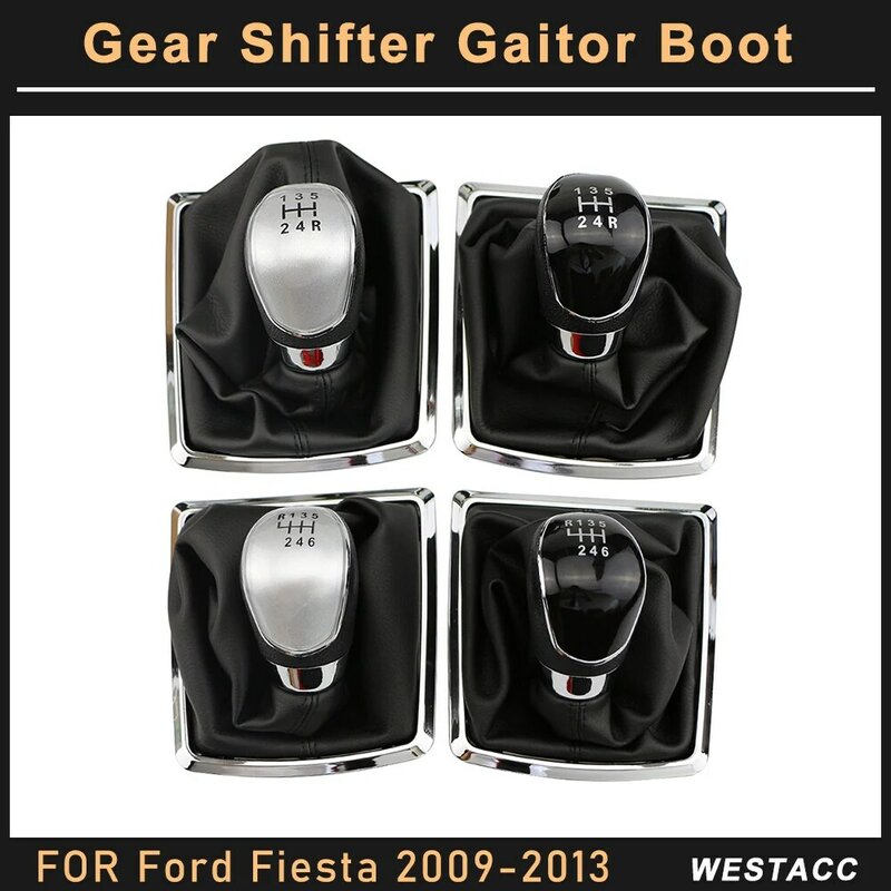 5/6 geschwindigkeit Auto Schaltknauf Hebel Shifter Kragen Gaitor Boot für Ford Fiesta 2009 2010 2011 2012 2013 Innen zubehör