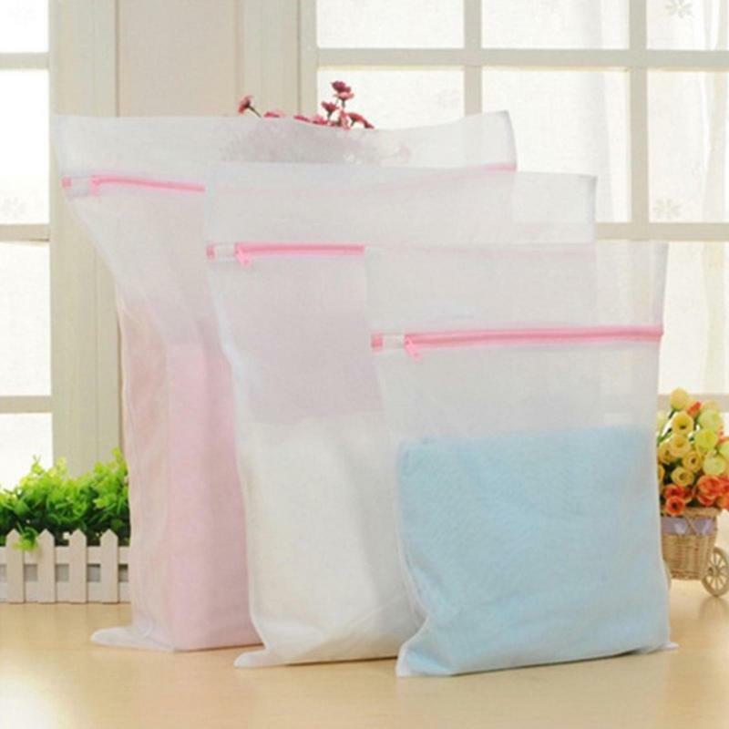Сетчатая Сумка для стирки, прочная и многоразовая ткань для одежды, сетчатая сумка с молнией для домашней уборки