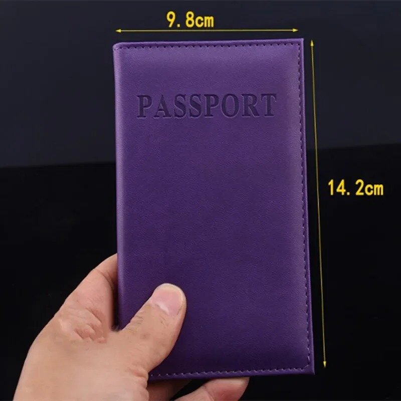Couverture de passeport en cuir PU, porte-documents, porte-carte d'identité, accessoire de voyage, haute qualité, anglais