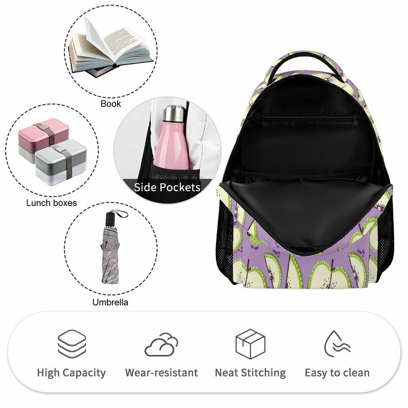 Green Fruit Schoolbag High-capacity Knapsack Multipurpose Travel Backpack School Backpack for Girl Custom Print Child Bag Girl