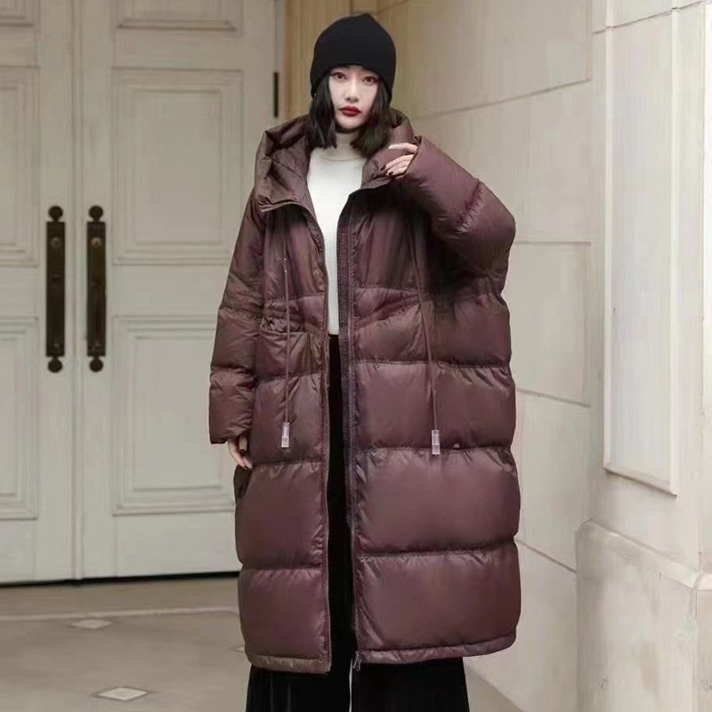 Abrigo acolchado de gran tamaño para mujer, chaqueta gruesa y cálida de plumón de pato blanco, con capucha coreana, abrigo Parker suelto, otoño e invierno, 2024