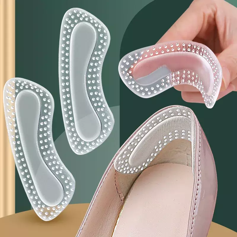 Protectores de talón de GEL para mujer, almohadillas de silicona para el cuidado de los pies, antideslizantes, tamaño ajustable, 1 par